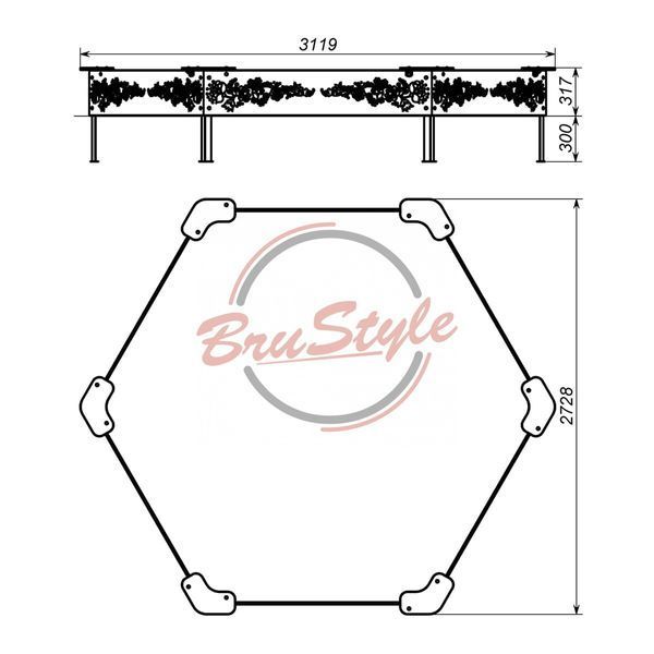 Песочница шестиугольная DIO206.2HDPE DIO206.2HDPE фото
