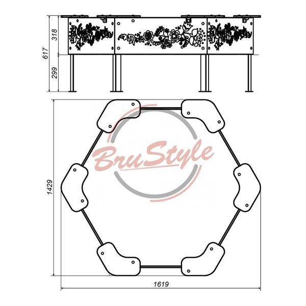 Песочница шестиугольная DIO206.1HDPE DIO206.1HDPE фото