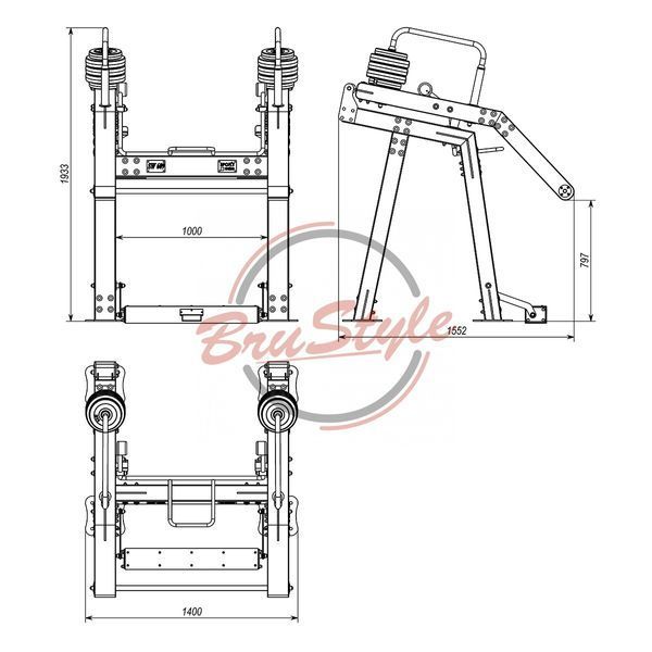 Machine for squats and leg exercises SW609