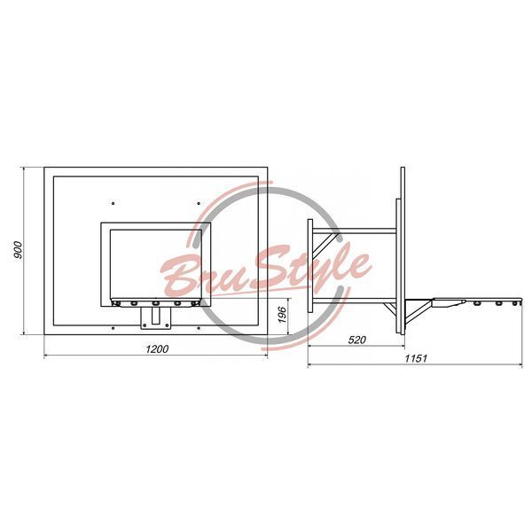 Щит баскетбольный школьный SG409.1 SG409.1 фото