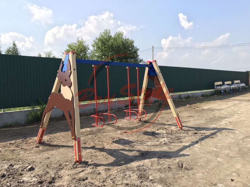 Гойдалки на дерев'яних стійках подвійні DIO316 DIO316 фото