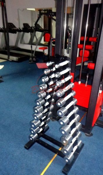 Chrome dumbbells with rack TC135
